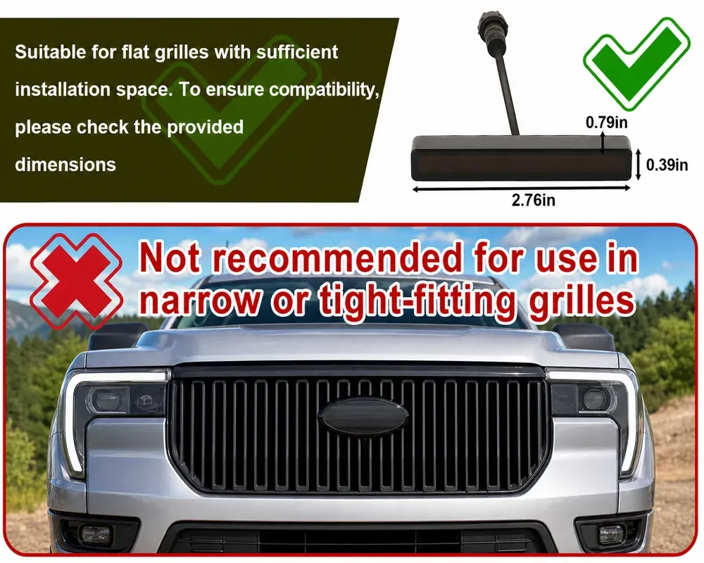 Suitable for flat grilles with sufficient installation space.